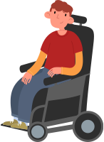 Boy in wheelchair